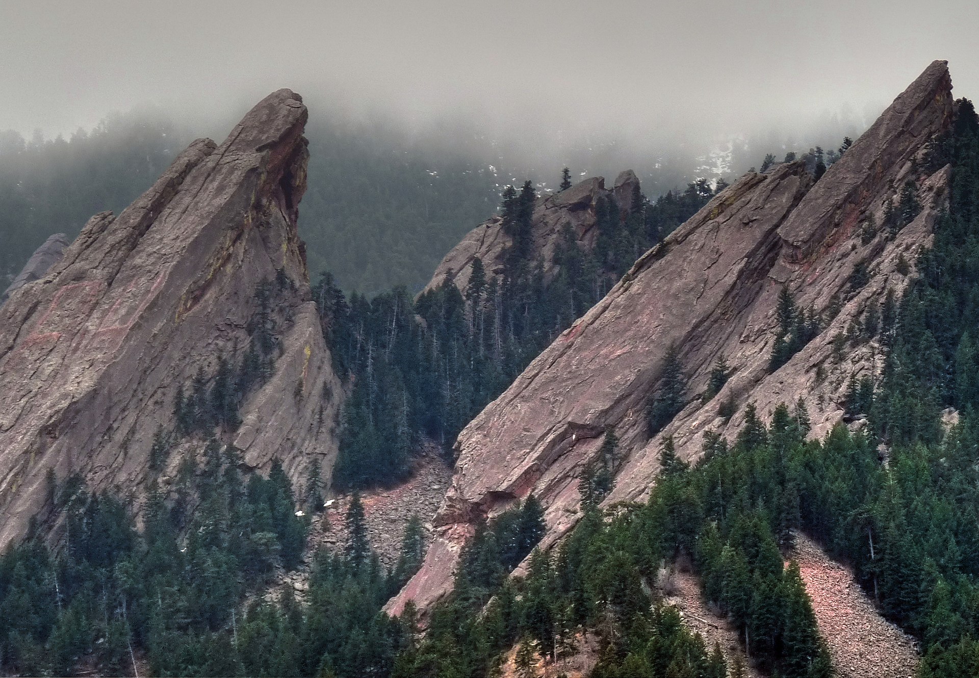 Boulder Flatirons above Chautauqua Park