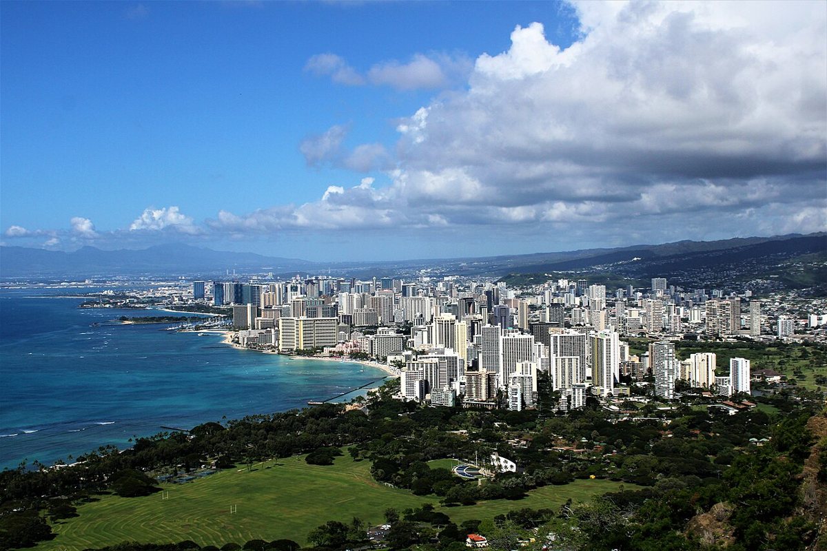Honolulu city view in daylight