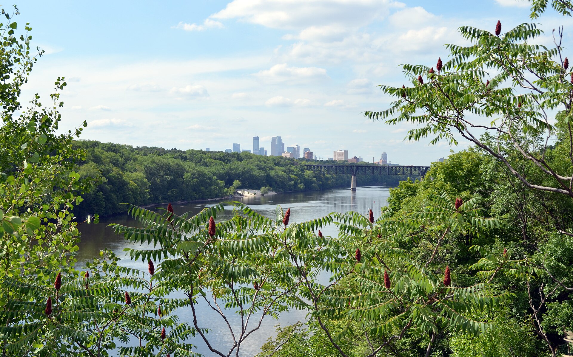Minneapolis skyline and the Mississippi River
