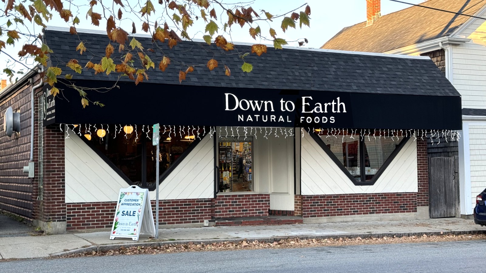 Down to Earth Natural Foods storefront at 751 Kempton St, New Bedford, MA