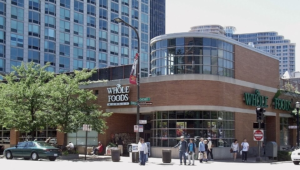 Downtown Evanston Whole Foods Market exterior in Evanston